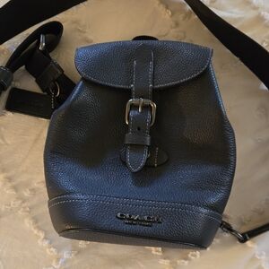 Coach Charcoal Leather Mini Backpack